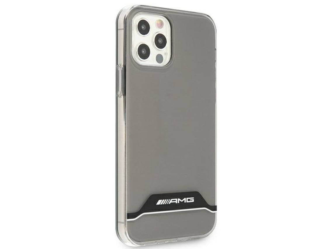 Capa AMG Electroplate Preta e Branca para iPhone 12 / 12 Pro - Transparente