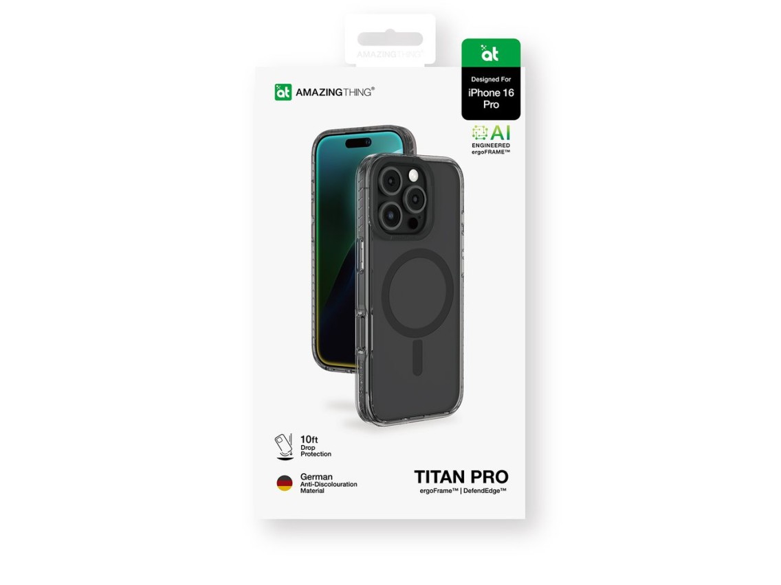 AmazingThing Titan Pro Mag Case with Magnetic Ring for iPhone 16 Pro - Black
