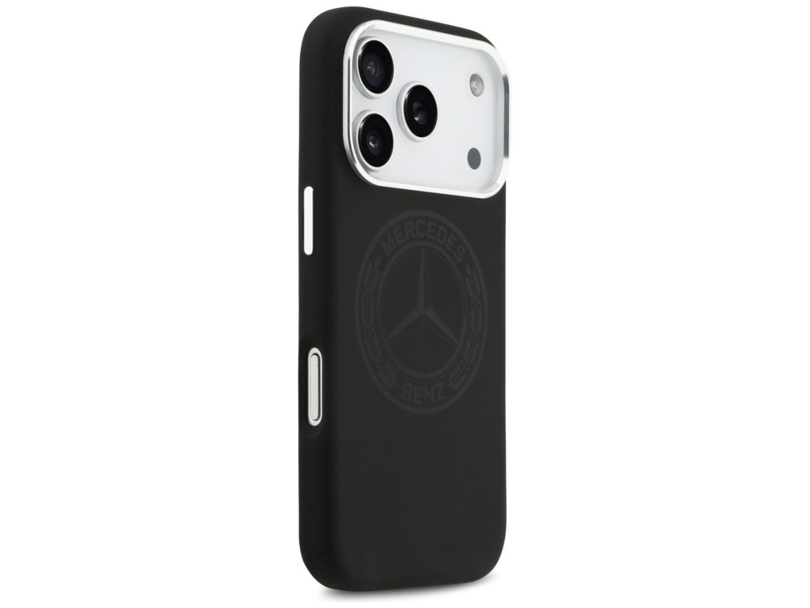 Mercedes Silicone Vintage Logo MagSafe Case for iPhone 17 Pro - Black