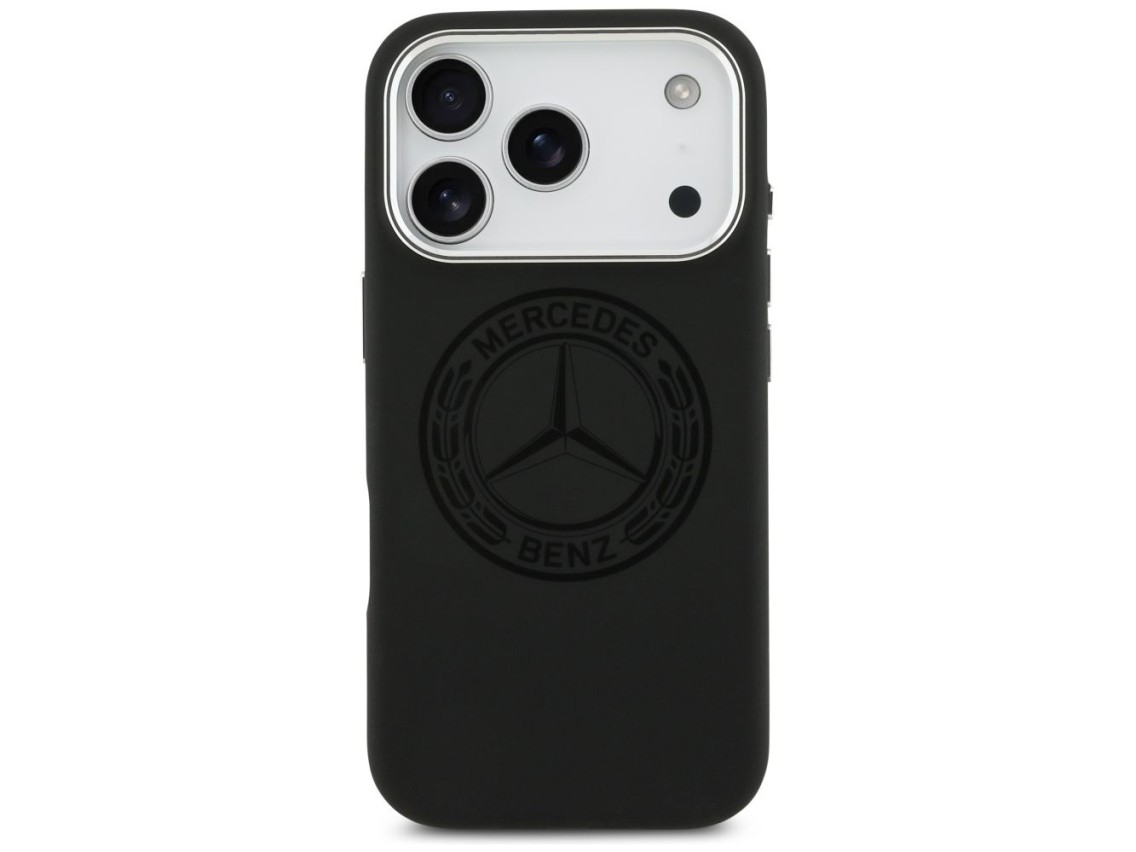 Mercedes Silicone Vintage Logo MagSafe Case for iPhone 17 Pro - Black
