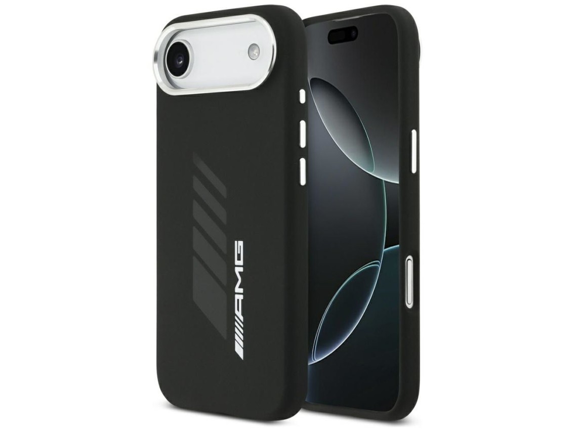 Capa AMG de silicone com losangos grandes e MagSafe para iPhone Air - Preta