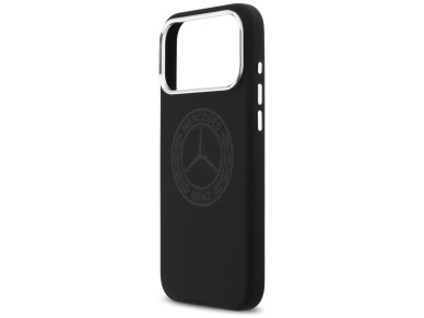 Capa MagSafe de silicone com o logotipo vintage da Mercedes para iPhone 17 Pro Max - Preta Capa MagSafe de silicone com o logotipo vintage da Mercedes para iPhone 17 Pro Max - Preta