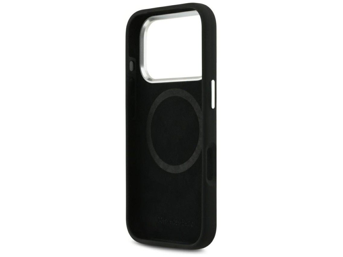 Mercedes Silicone Vintage Logo MagSafe Case for iPhone 17 Pro - Black