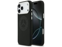 Capa MagSafe de silicone com o logotipo vintage da Mercedes para iPhone 17 Pro Max - Preta