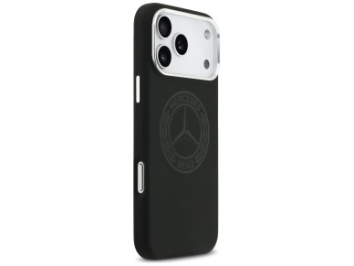 Capa MagSafe de silicone com o logotipo vintage da Mercedes para iPhone 17 Pro Max - Preta Capa MagSafe de silicone com o logotipo vintage da Mercedes para iPhone 17 Pro Max - Preta