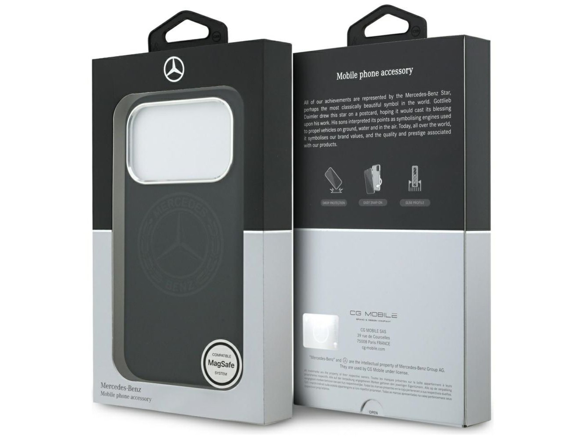 Mercedes Silicone Vintage Logo MagSafe Case for iPhone 17 Pro - Black