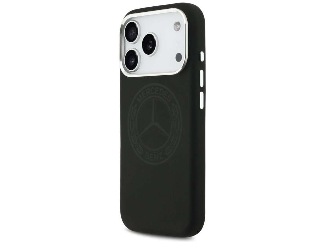 Mercedes Silicone Vintage Logo MagSafe Case for iPhone 17 Pro - Black