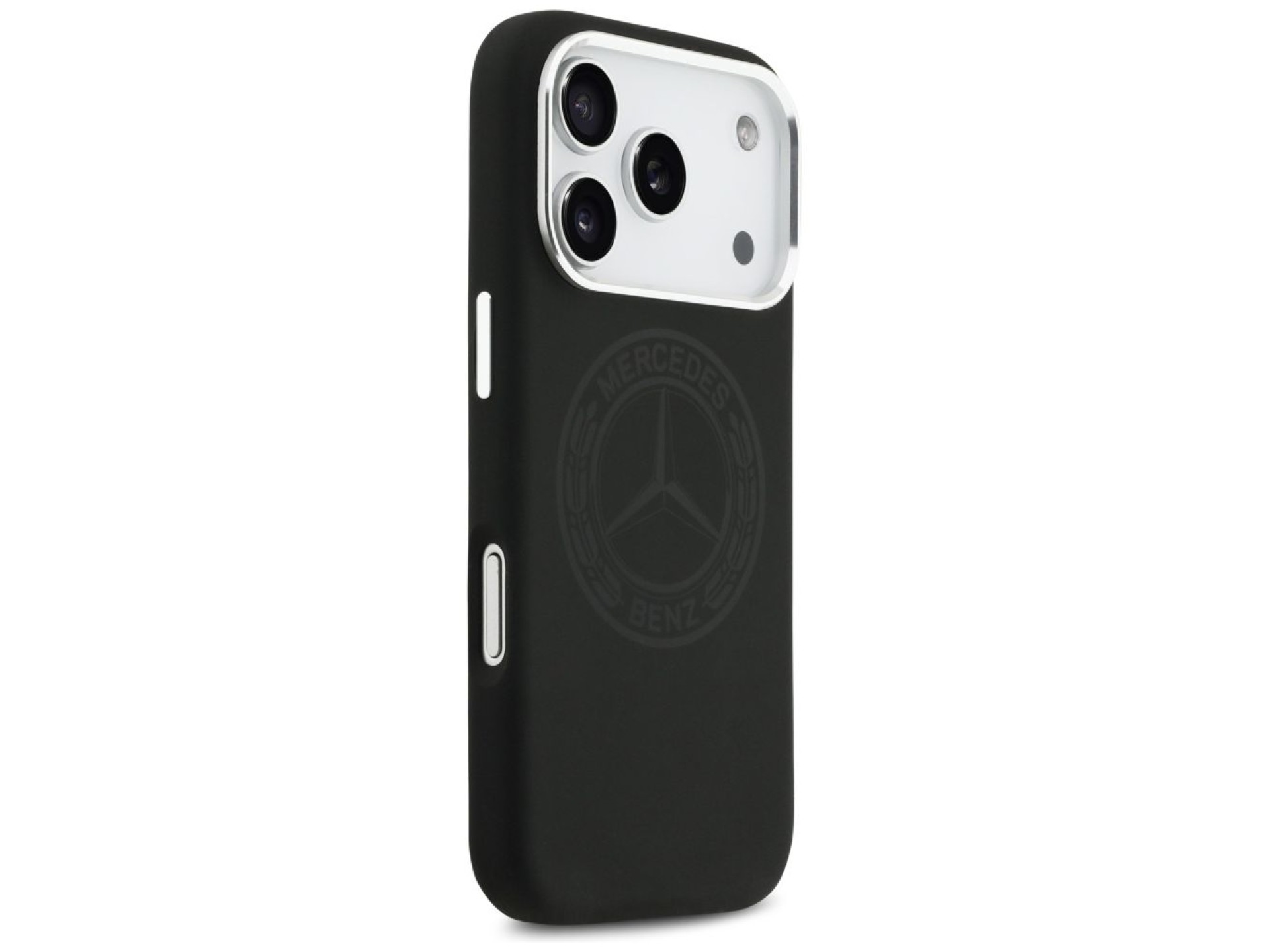 Mercedes Silicone Vintage Logo MagSafe Case for iPhone 17 Pro - Black