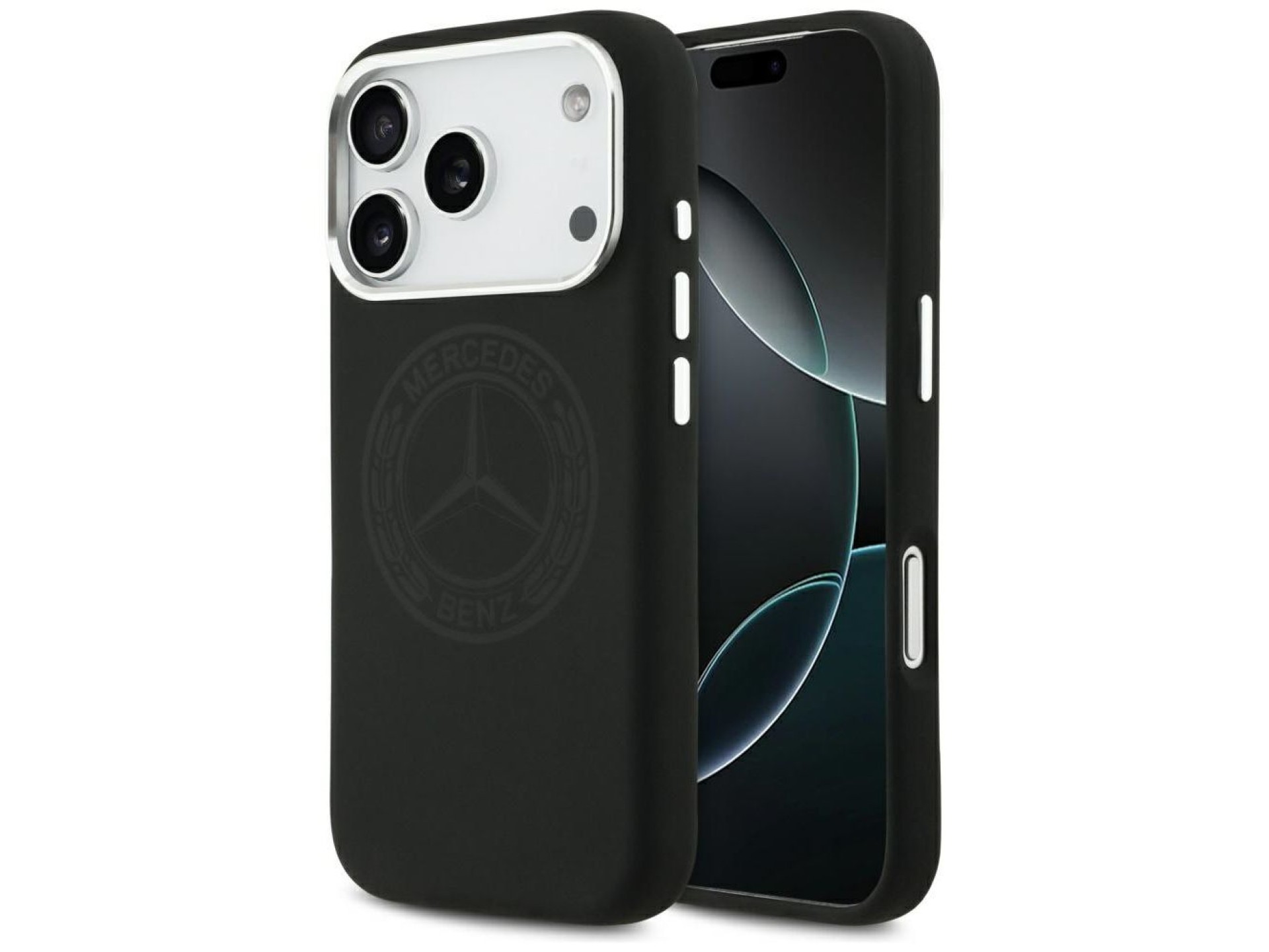 Mercedes Silicone Vintage Logo MagSafe Case for iPhone 17 Pro - Black