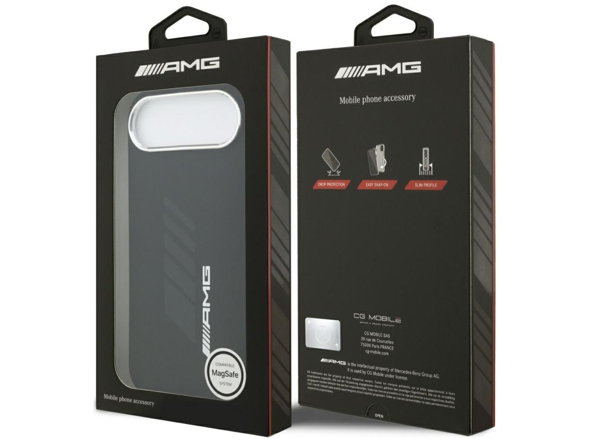 Capa AMG de silicone com losangos grandes e MagSafe para iPhone Air - Preta