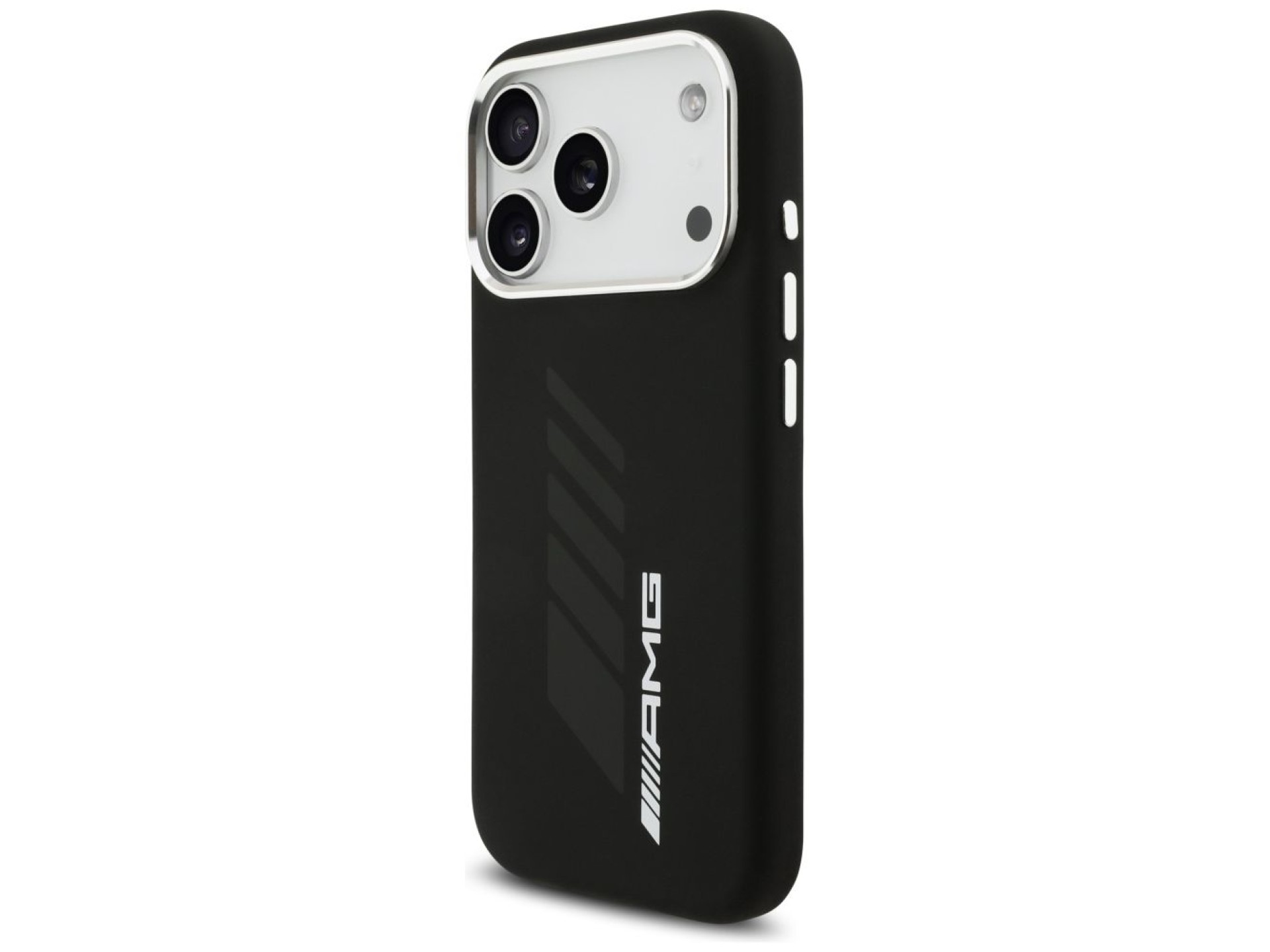 Funda AMG de silicona extragrande con diseño de rombos y MagSafe para iPhone 17 Pro - Negra
