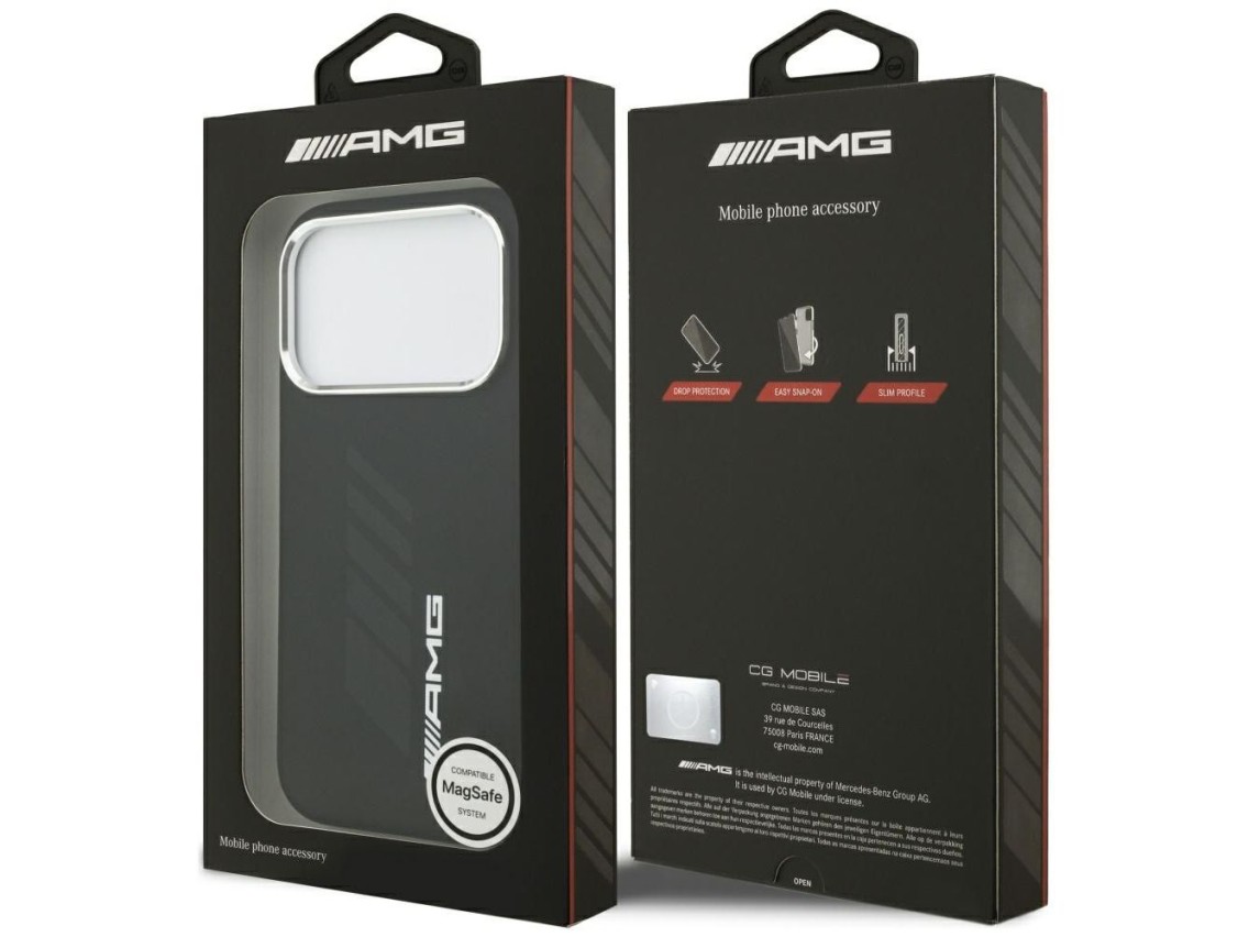 AMG Silicone Oversize Rhombs MagSafe Case for iPhone 17 Pro - Black