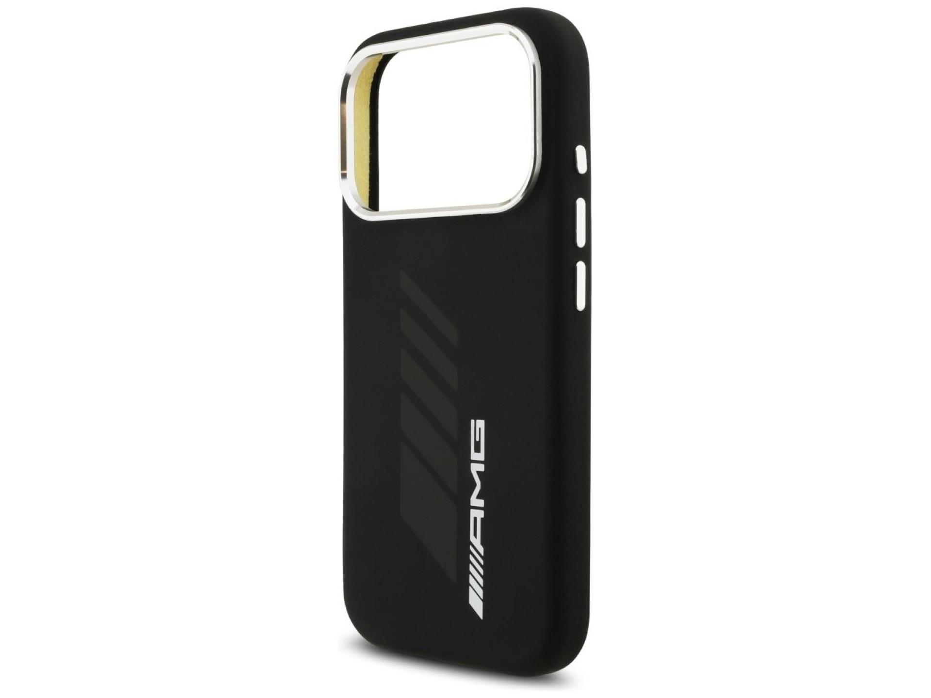 Funda AMG de silicona extragrande con diseño de rombos y MagSafe para iPhone 17 Pro - Negra