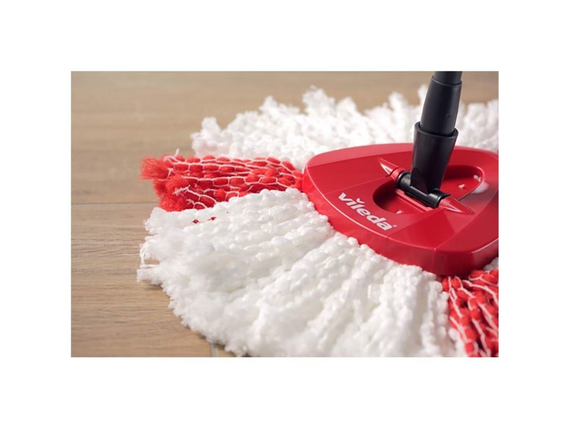 Vileda Turbo 2-in-1 Refill for Microfiber Rotary Mop, White and Red