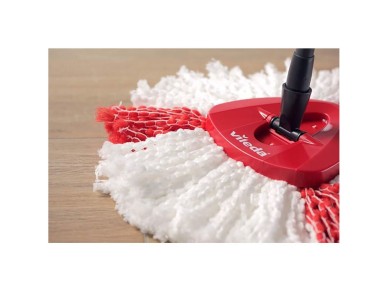 Vileda Turbo 2 em 1 Recarga para Esfregona Rotativa em Microfibra, Branco e Vermelho Vileda Turbo 2 em 1 Recarga para Esfregona Rotativa em Microfibra, Branco e Vermelho