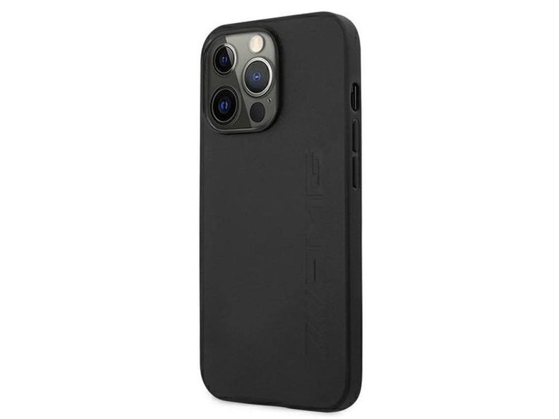 Funda de cuero AMG con estampado en caliente para iPhone 13 Pro / 13 de 6,1" - Negra