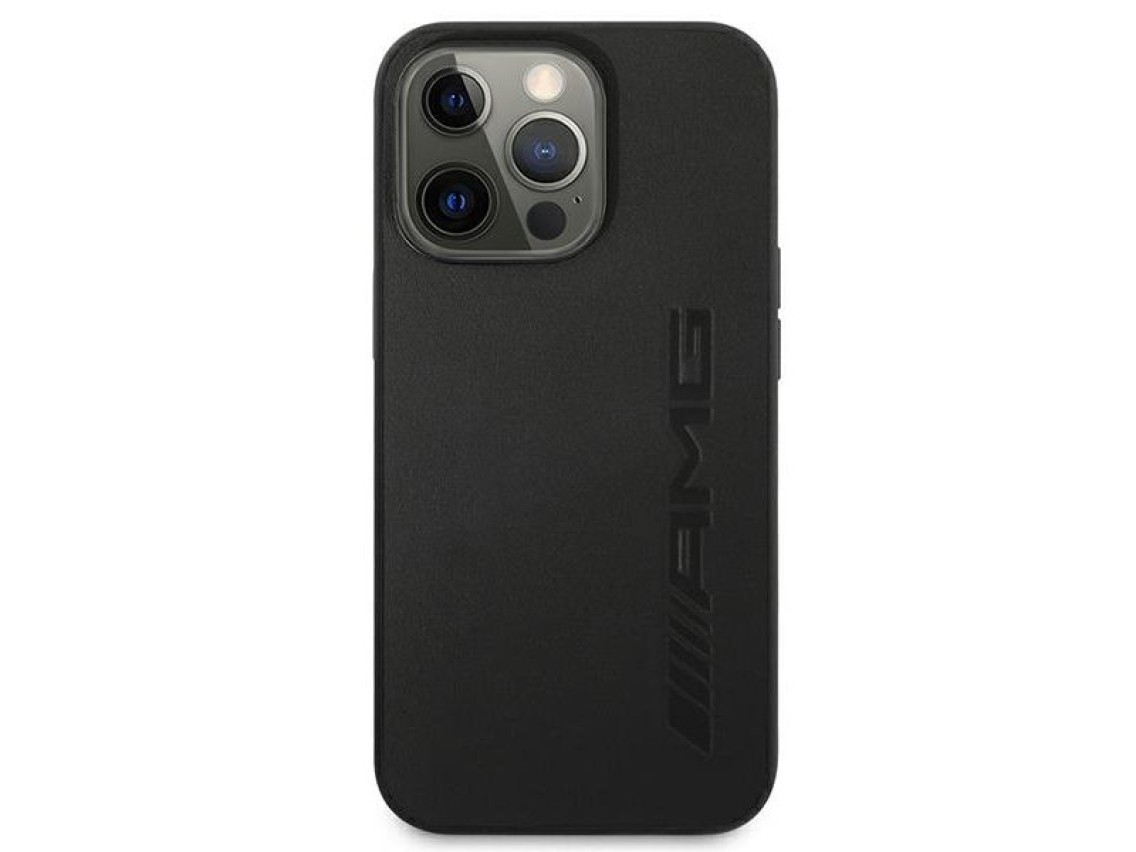 Funda de cuero AMG con estampado en caliente para iPhone 13 Pro / 13 de 6,1" - Negra