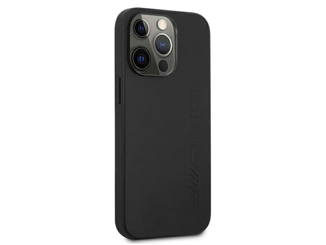 Funda de cuero AMG con estampado en caliente para iPhone 13 Pro / 13 de 6,1" - Negra