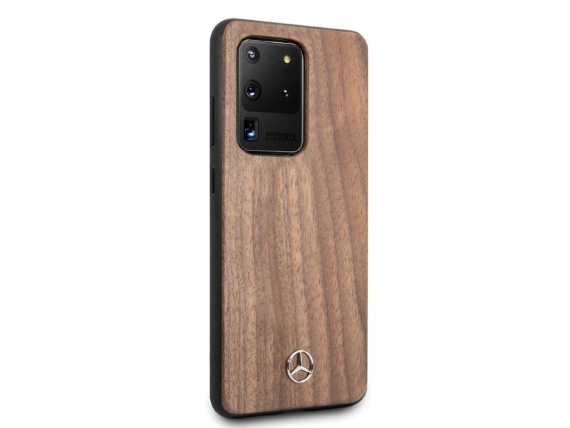 Funda Mercedes Wood Line color nogal para Samsung Galaxy S20 Ultra - Marrón