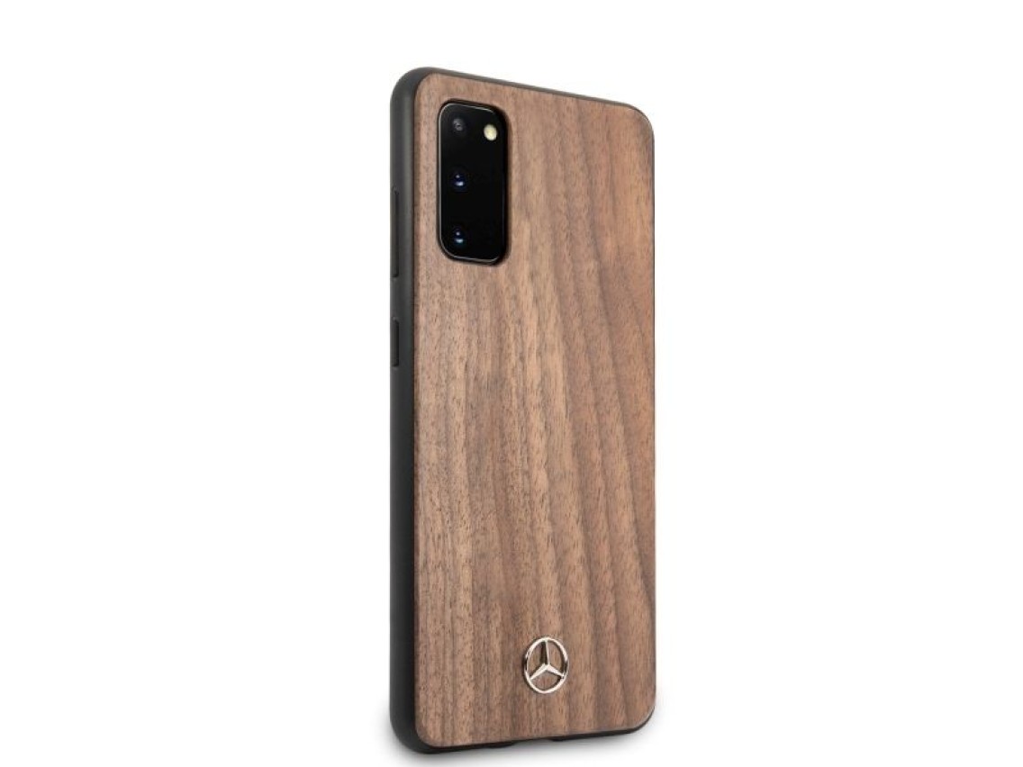 Funda Mercedes Wood Line color nogal para Samsung Galaxy S20 - Marrón