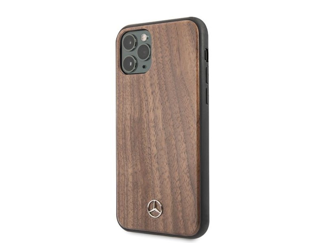 Capa Mercedes Wood Line Walnut para iPhone 11 Pro Max - Marrom