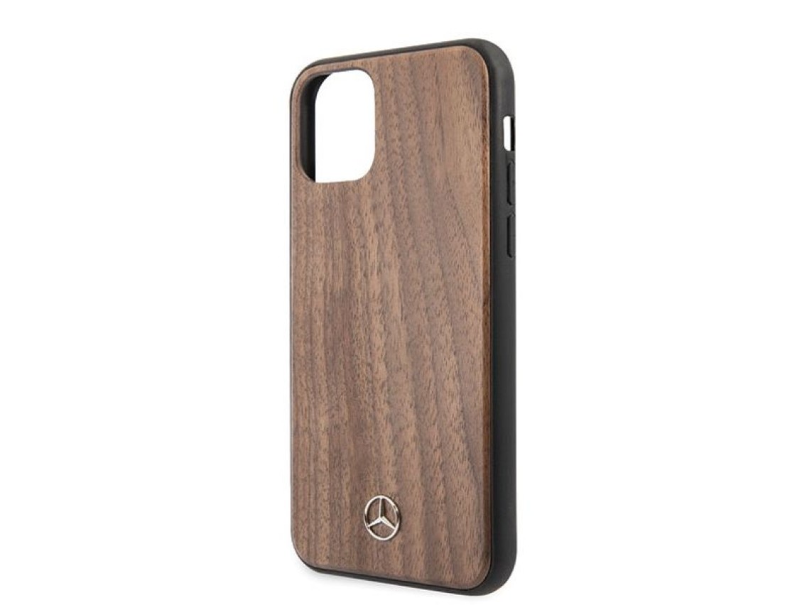 Capa Mercedes Wood Line Walnut para iPhone 11 Pro Max - Marrom