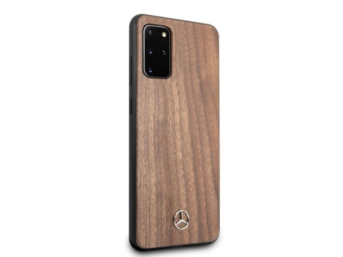 Capa Mercedes Wood Line Walnut para Samsung Galaxy S20+ - Marrom