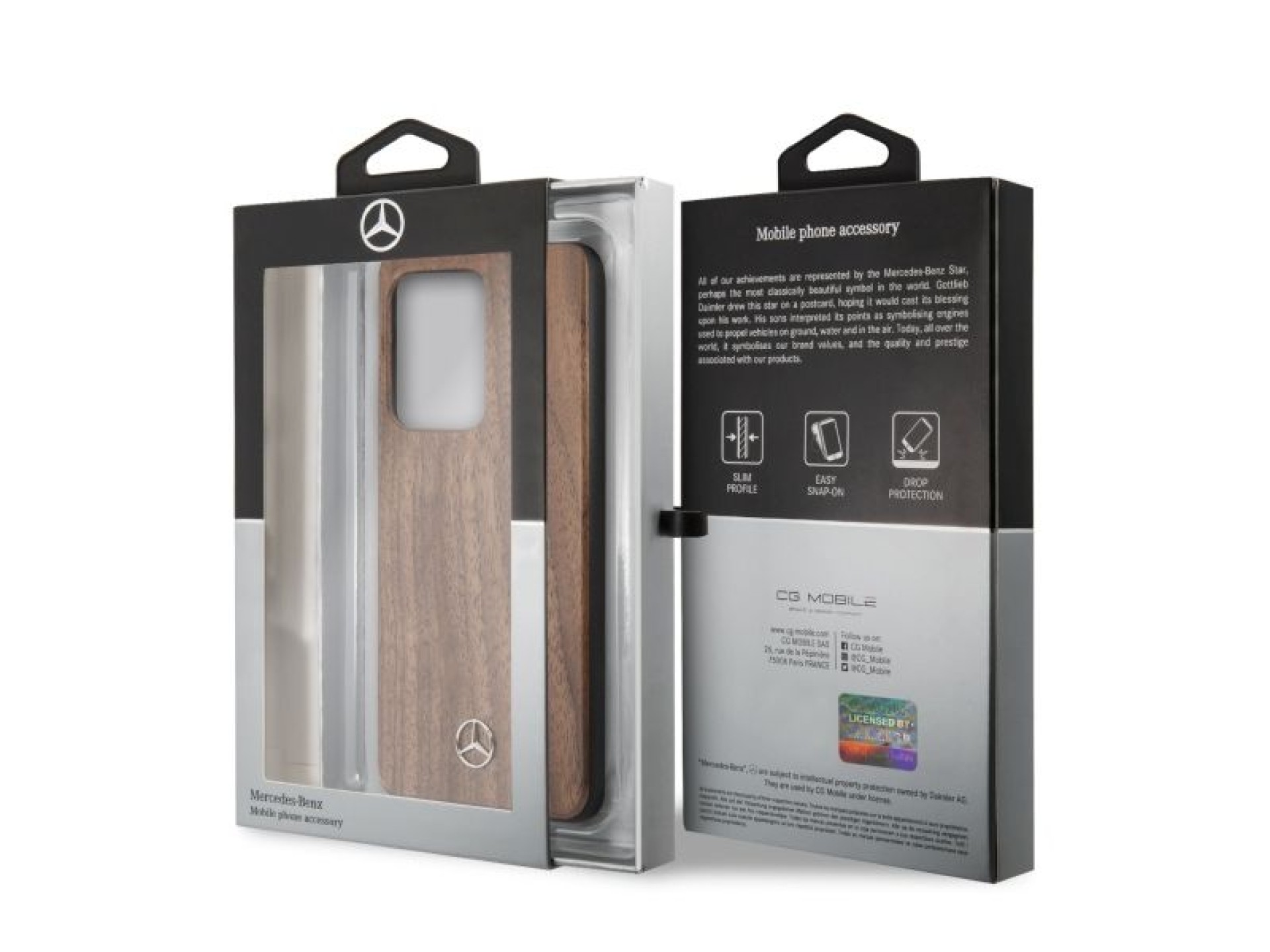 Funda Mercedes Wood Line color nogal para Samsung Galaxy S20 Ultra - Marrón