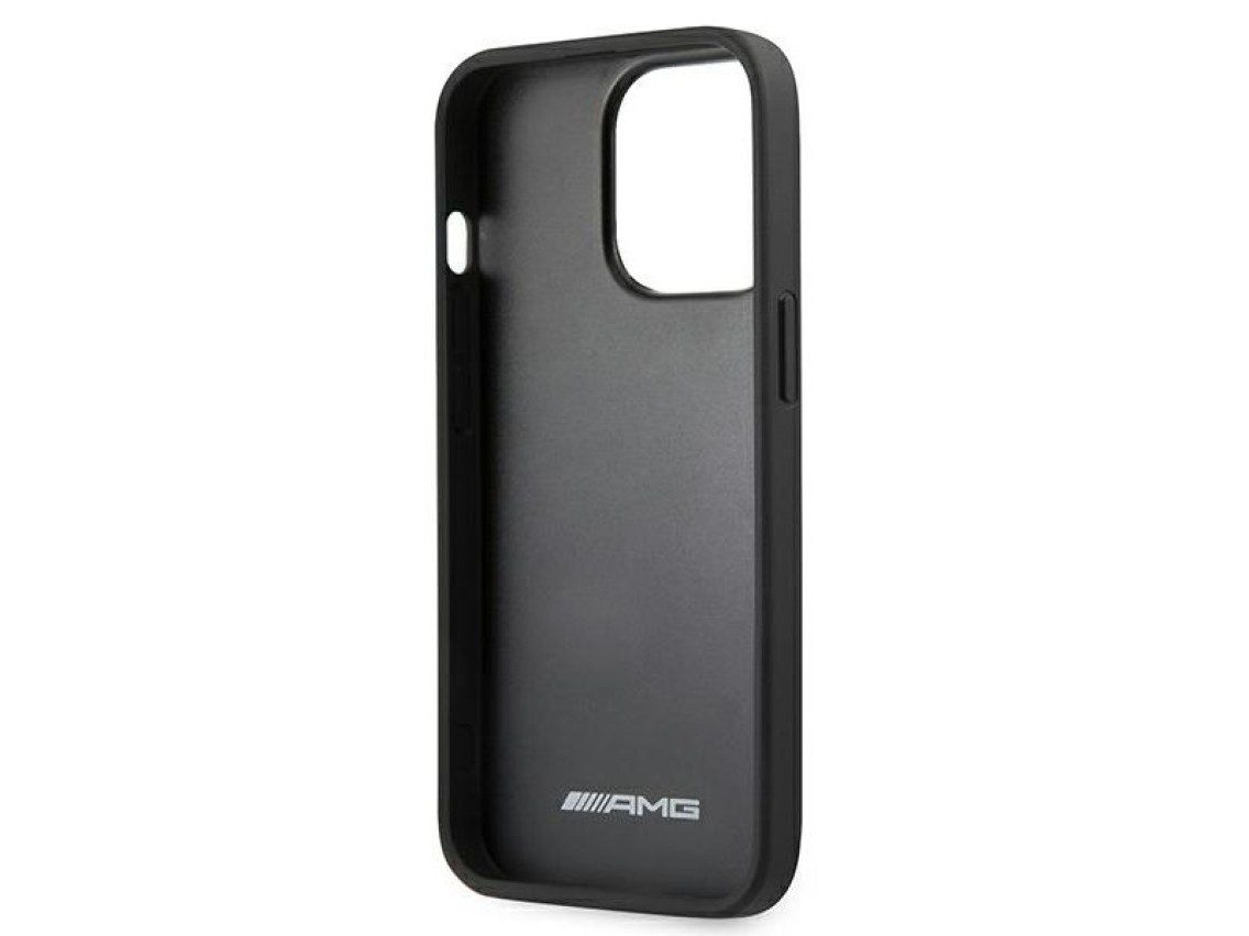 Funda de cuero AMG con estampado en caliente para iPhone 13 Pro / 13 de 6,1" - Negra