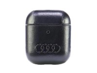 Funda de piel Audi con logo grande para AirPods 1/2 - Negra Funda de piel Audi con logo grande para AirPods 1/2 - Negra