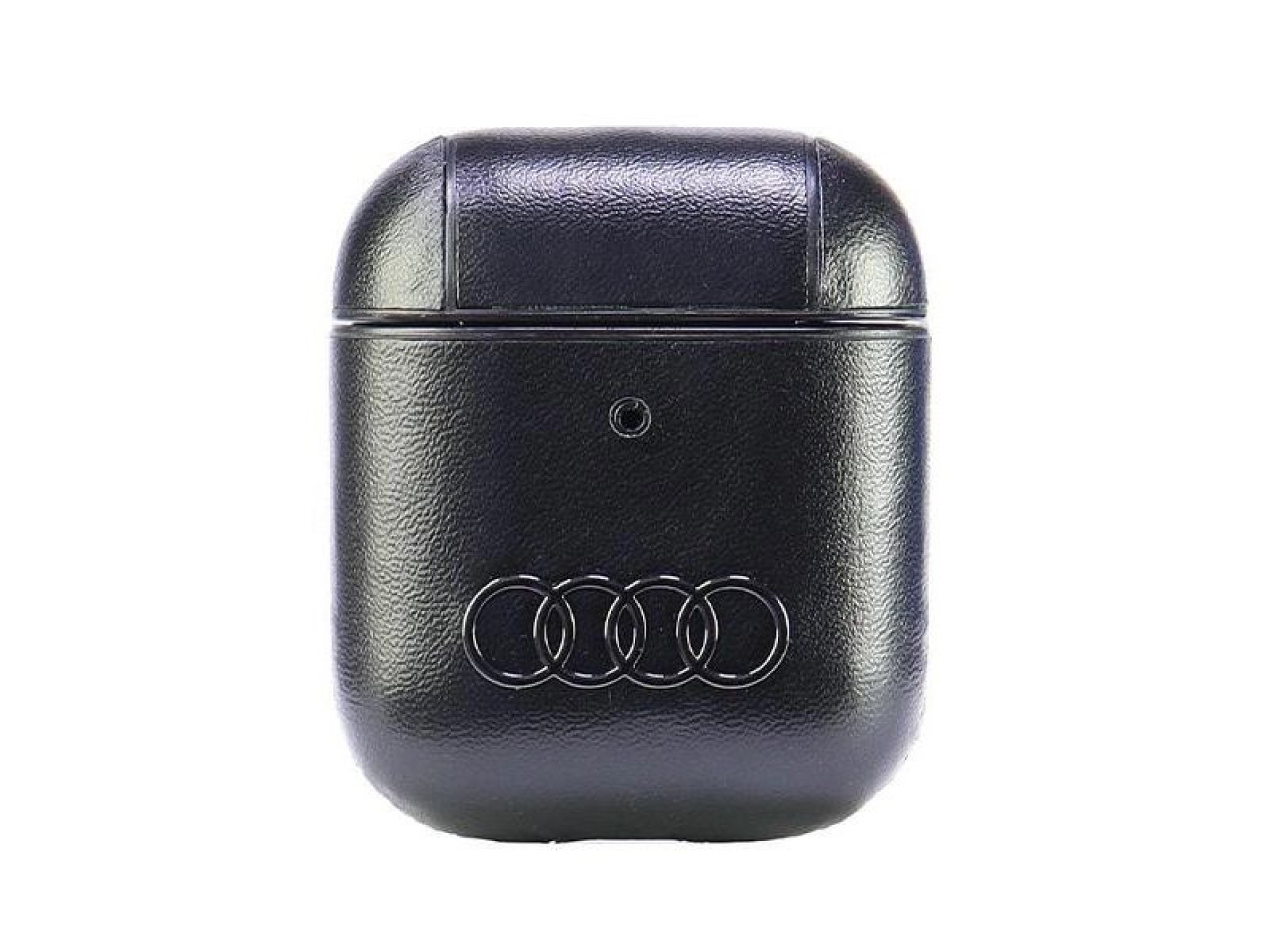 Funda de piel Audi con logo grande para AirPods 1/2 - Negra