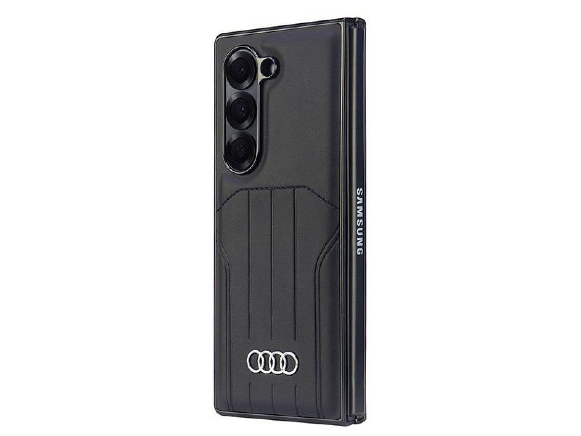 Capa MagSafe em couro sintético da Audi para Samsung Galaxy Z Fold 6 - Preta