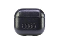 Funda de piel Audi con logo grande para AirPods 3 - Negra Funda de piel Audi con logo grande para AirPods 3 - Negra