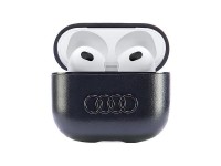 Funda de piel Audi con logo grande para AirPods 3 - Negra Funda de piel Audi con logo grande para AirPods 3 - Negra