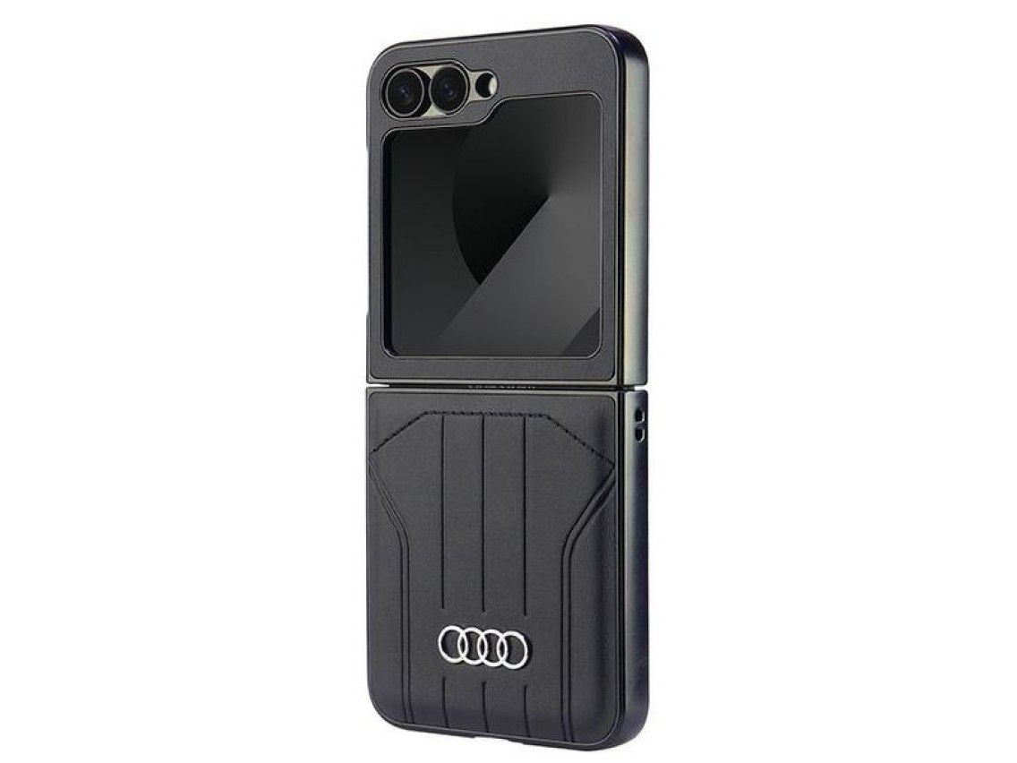 Capa MagSafe em couro sintético da Audi para Samsung Galaxy Z Flip 6 - Preta