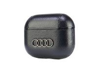 Funda de piel Audi con logo grande para AirPods 3 - Negra Funda de piel Audi con logo grande para AirPods 3 - Negra