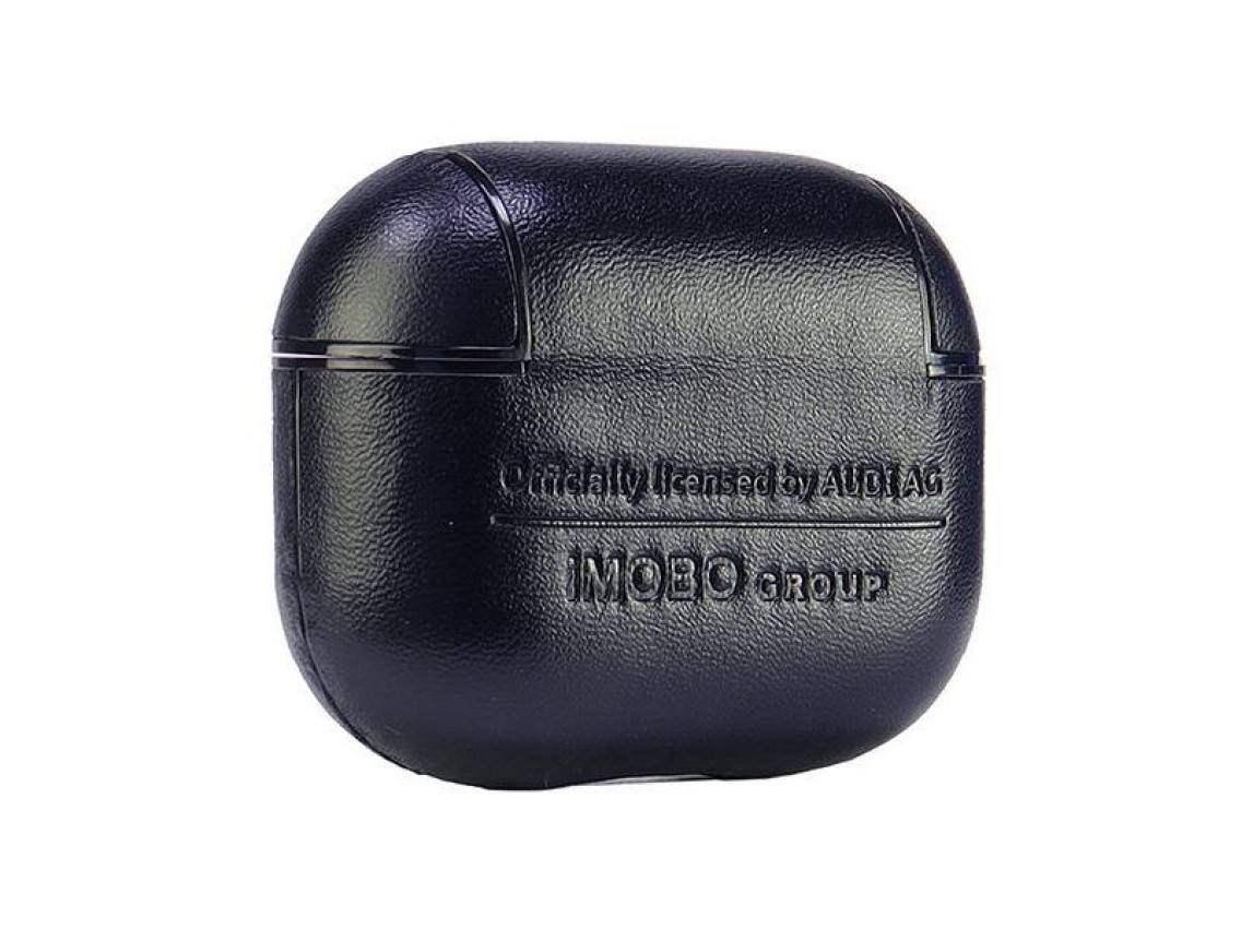 Funda de piel Audi con logo grande para AirPods 3 - Negra