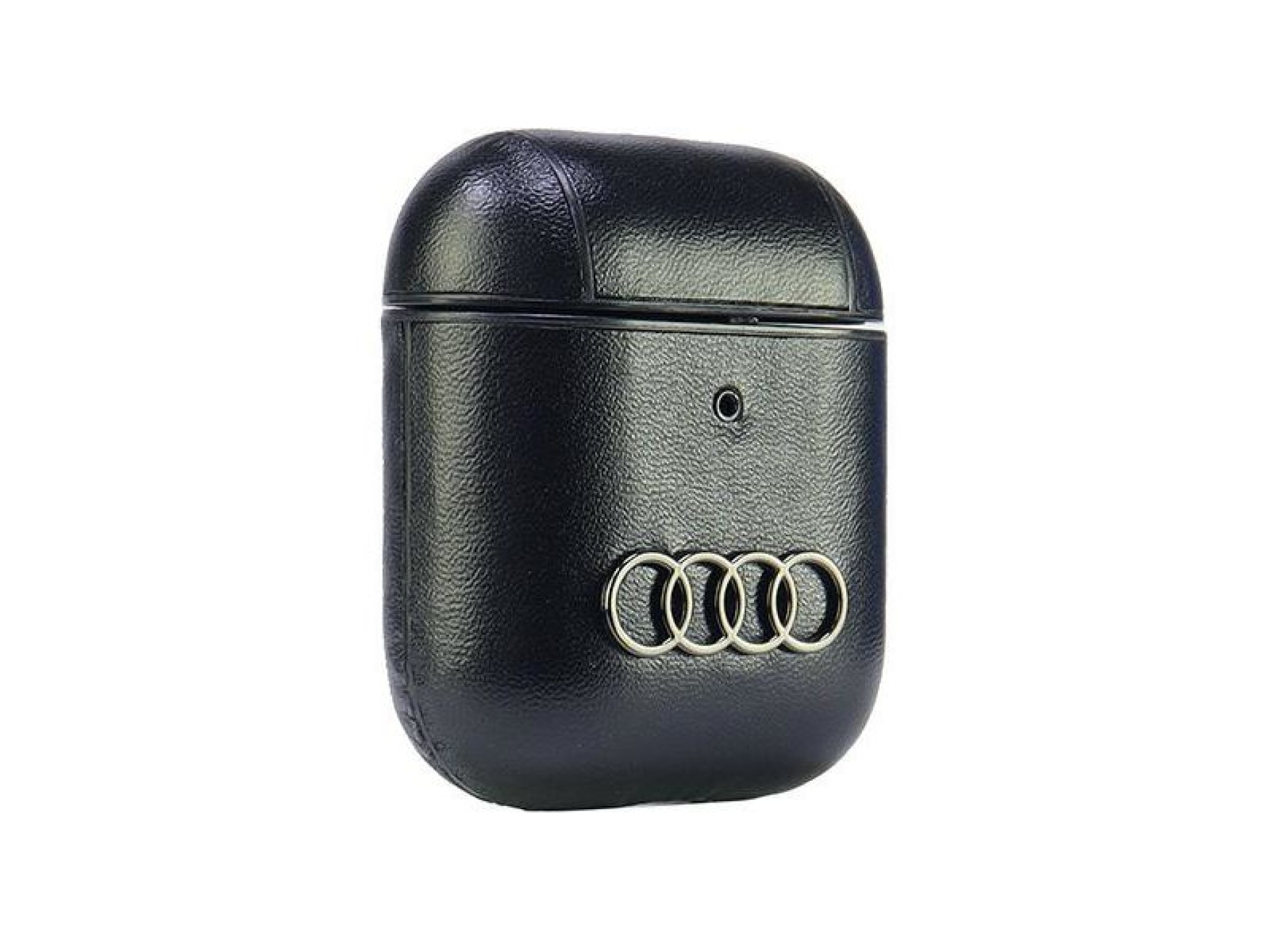 Funda de piel Audi con logo grande para AirPods 1/2 - Negra