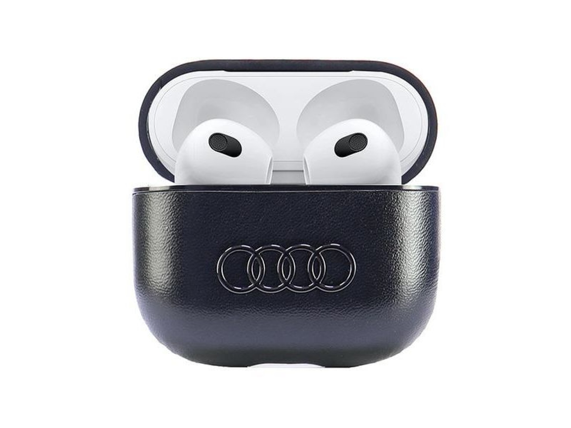 Funda de piel Audi con logo grande para AirPods 3 - Negra