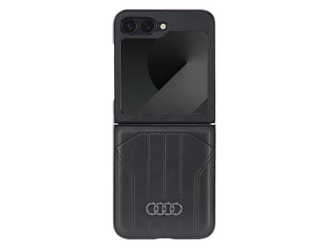 Capa MagSafe em couro sintético da Audi para Samsung Galaxy Z Flip 6 - Preta