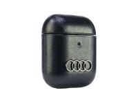 Funda de piel Audi con logo grande para AirPods 1/2 - Negra Funda de piel Audi con logo grande para AirPods 1/2 - Negra