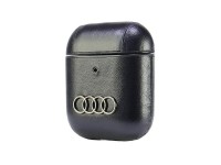 Funda de piel Audi con logo grande para AirPods 1/2 - Negra Funda de piel Audi con logo grande para AirPods 1/2 - Negra