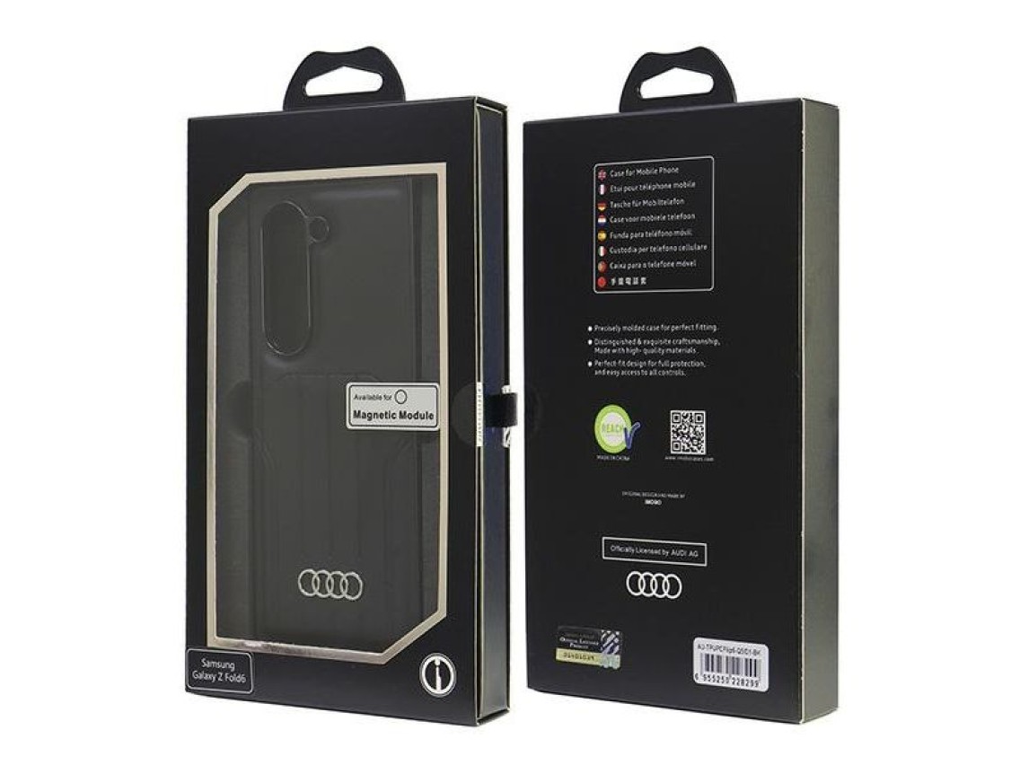 Capa MagSafe em couro sintético da Audi para Samsung Galaxy Z Fold 6 - Preta