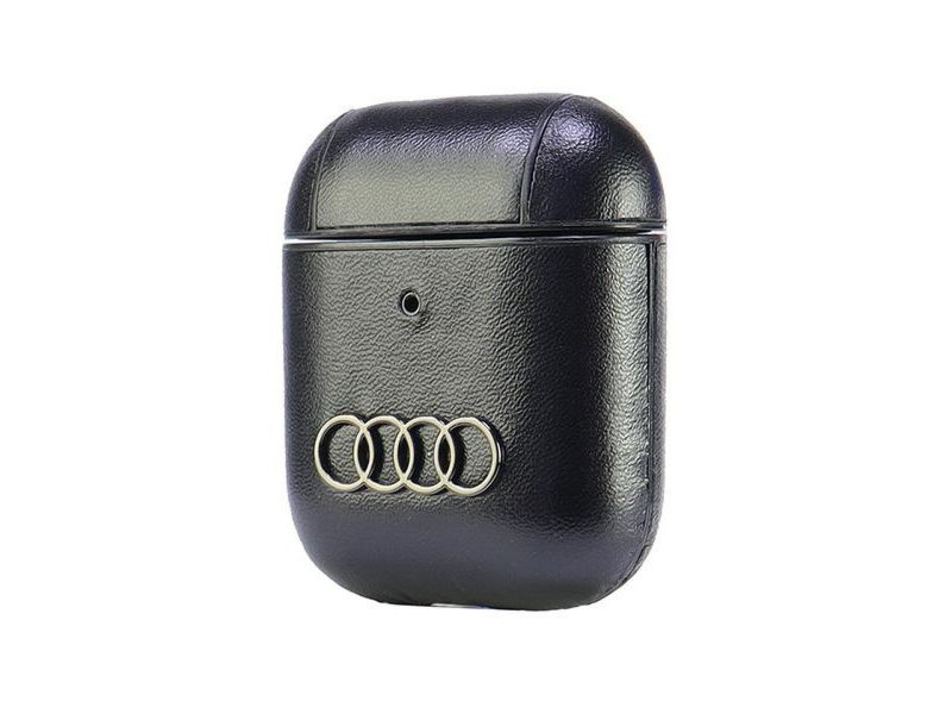 Funda de piel Audi con logo grande para AirPods 1/2 - Negra