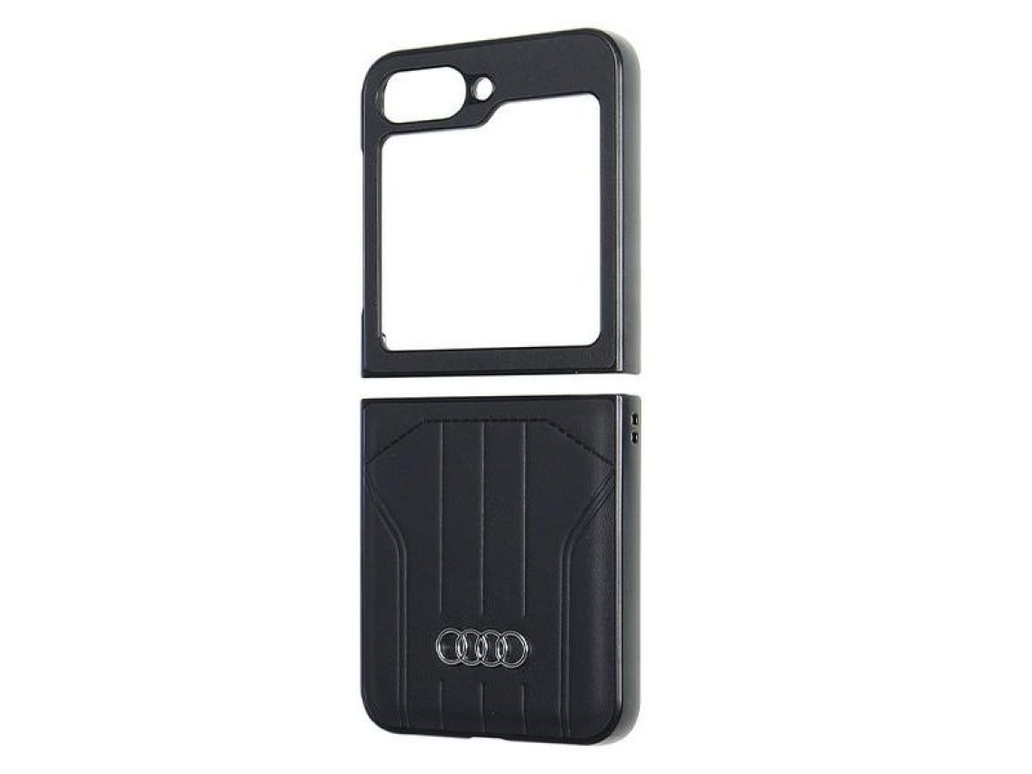Capa MagSafe em couro sintético da Audi para Samsung Galaxy Z Flip 6 - Preta