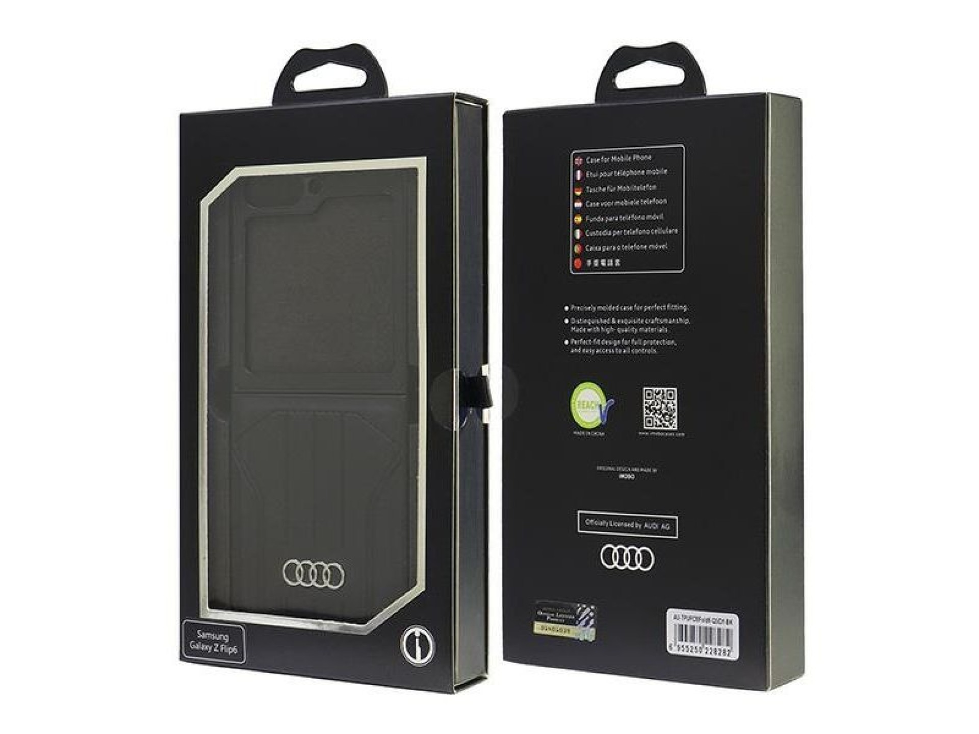 Capa MagSafe em couro sintético da Audi para Samsung Galaxy Z Flip 6 - Preta
