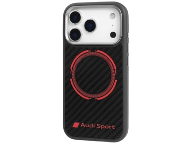 Audi RSQ Carbon Fiber Sport Red Circle MagSafe Case for iPhone 17 Pro - Black Audi RSQ Carbon Fiber Sport Red Circle MagSafe Case for iPhone 17 Pro - Black