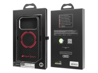 Audi RSQ Carbon Fiber Sport Red Circle MagSafe Case for iPhone 17 Pro - Black Audi RSQ Carbon Fiber Sport Red Circle MagSafe Case for iPhone 17 Pro - Black