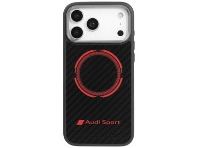 Capa MagSafe Audi RSQ Carbon Fiber Sport Red Circle para iPhone 17 Pro Max - Preta Capa MagSafe Audi RSQ Carbon Fiber Sport Red Circle para iPhone 17 Pro Max - Preta