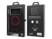 Capa MagSafe Audi RSQ Carbon Fiber Sport Red Circle para iPhone 17 Pro Max - Preta Capa MagSafe Audi RSQ Carbon Fiber Sport Red Circle para iPhone 17 Pro Max - Preta